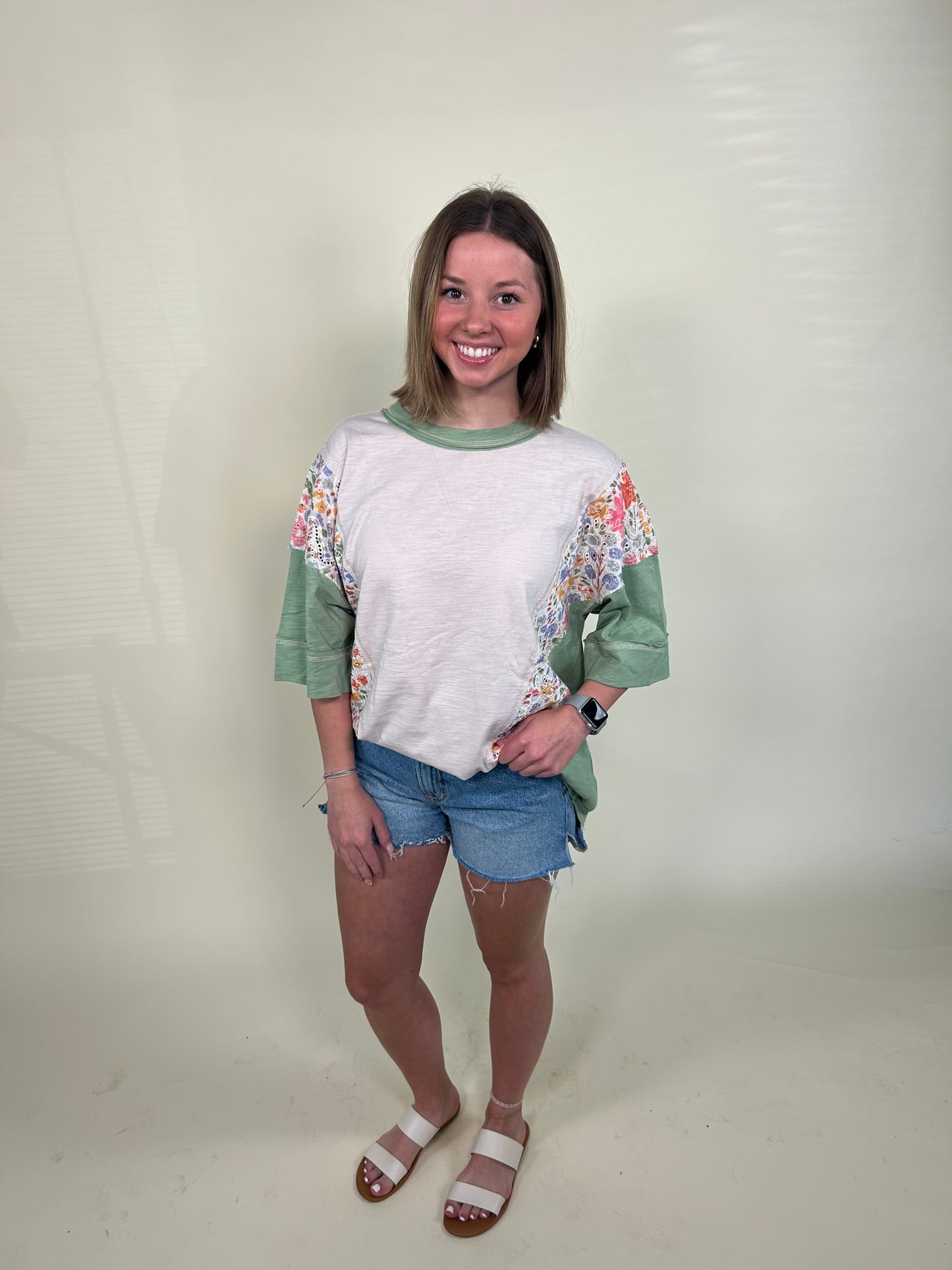 Rebecca Floral Patchwork Tee