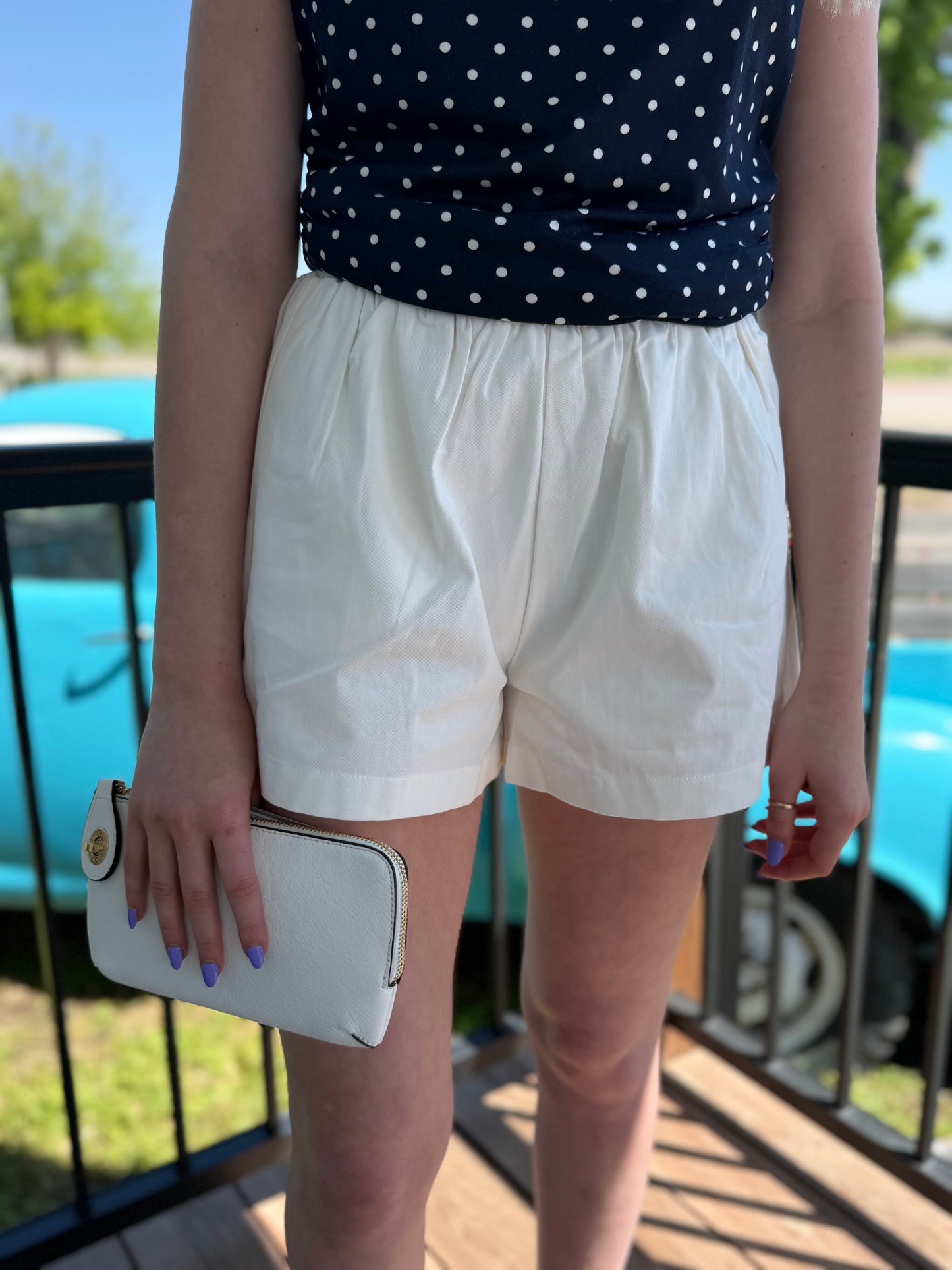 Armani Off-White Cotton Shorts