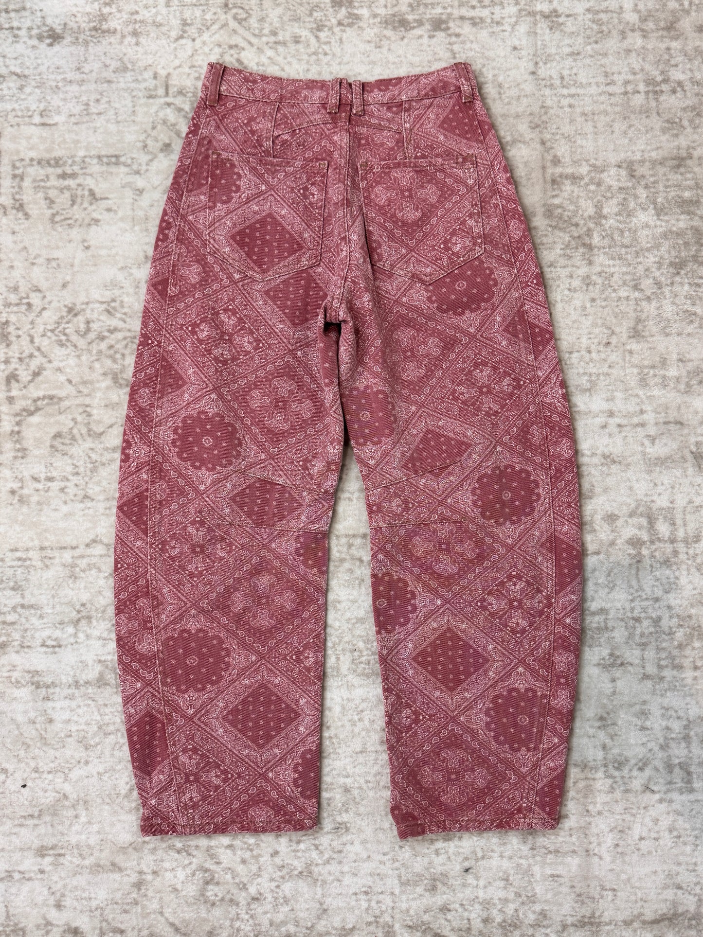 Kary Paisley Print Barrel Pants