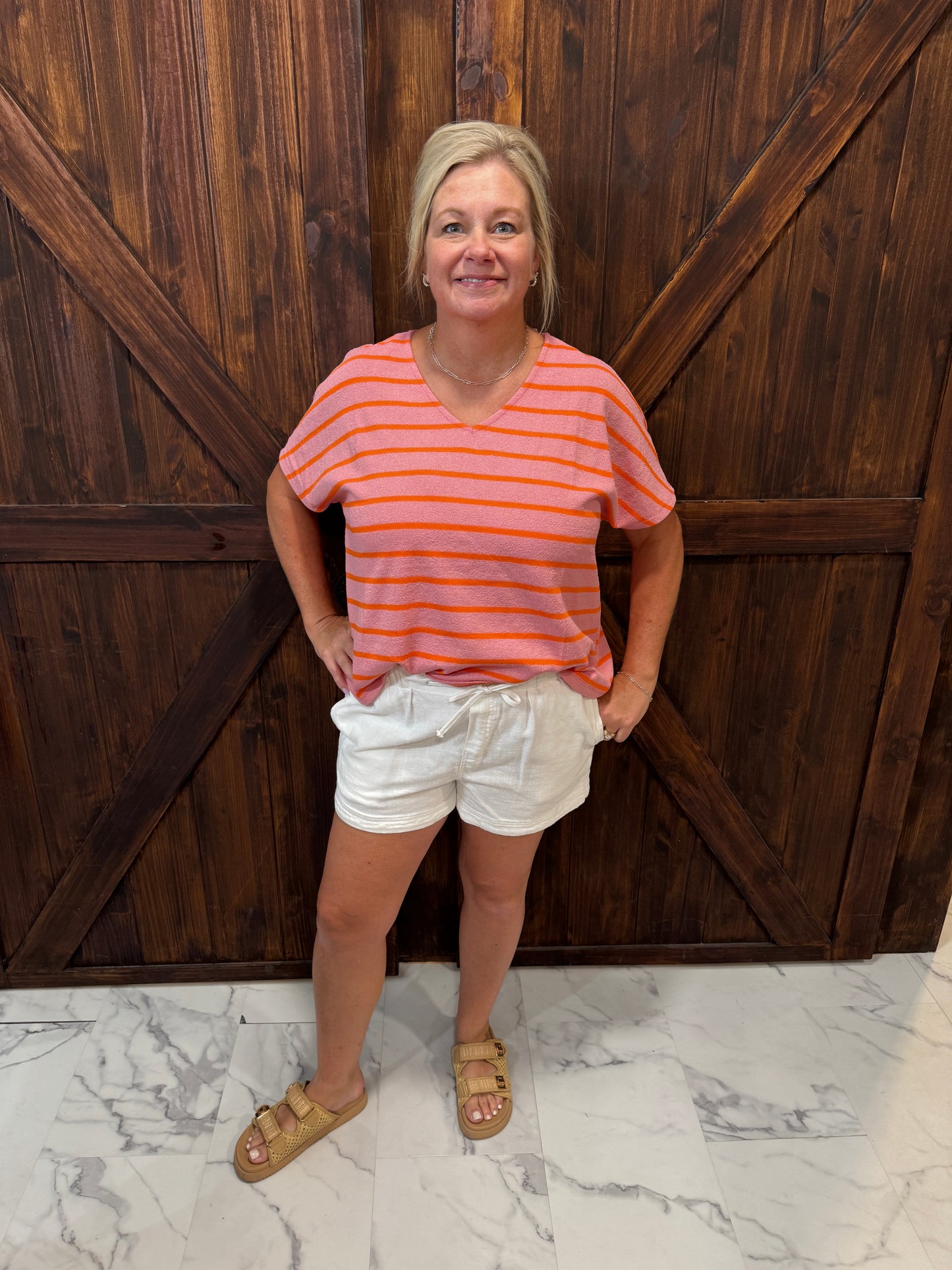 Jazlyn Striped Knit Top