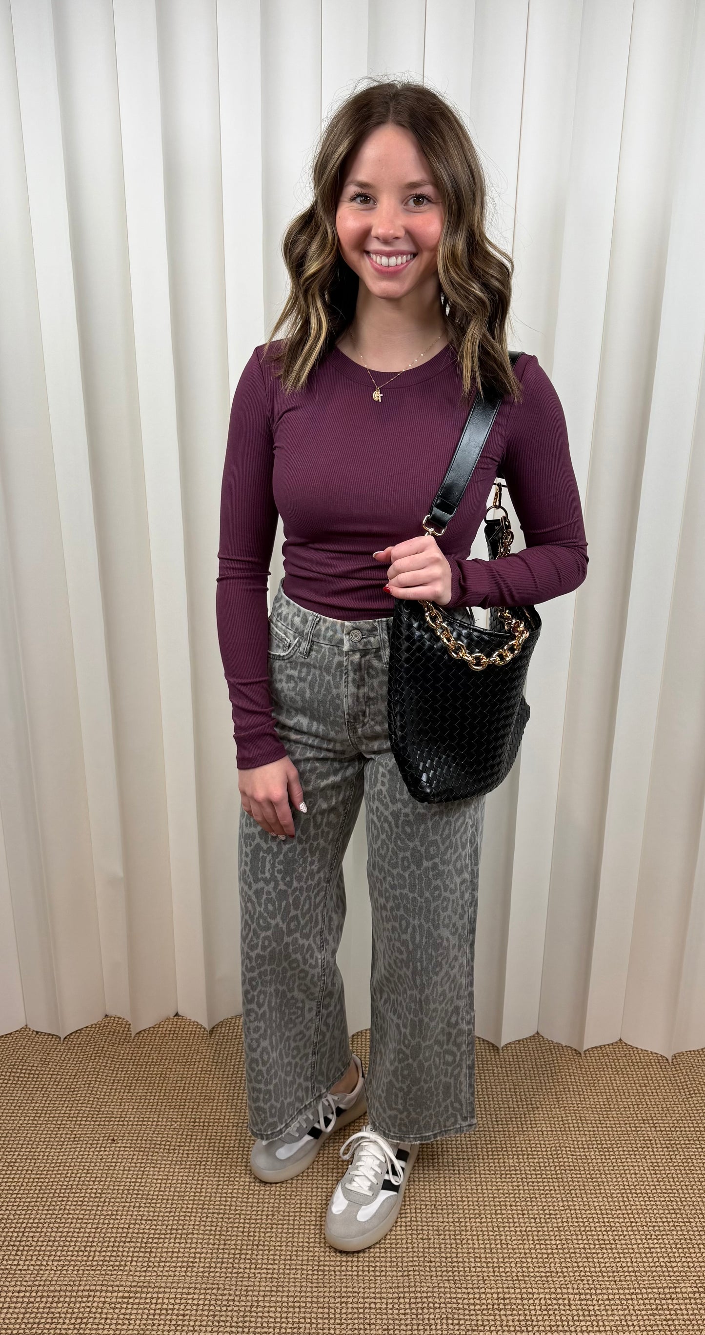 Carol Grey Leopard Crop