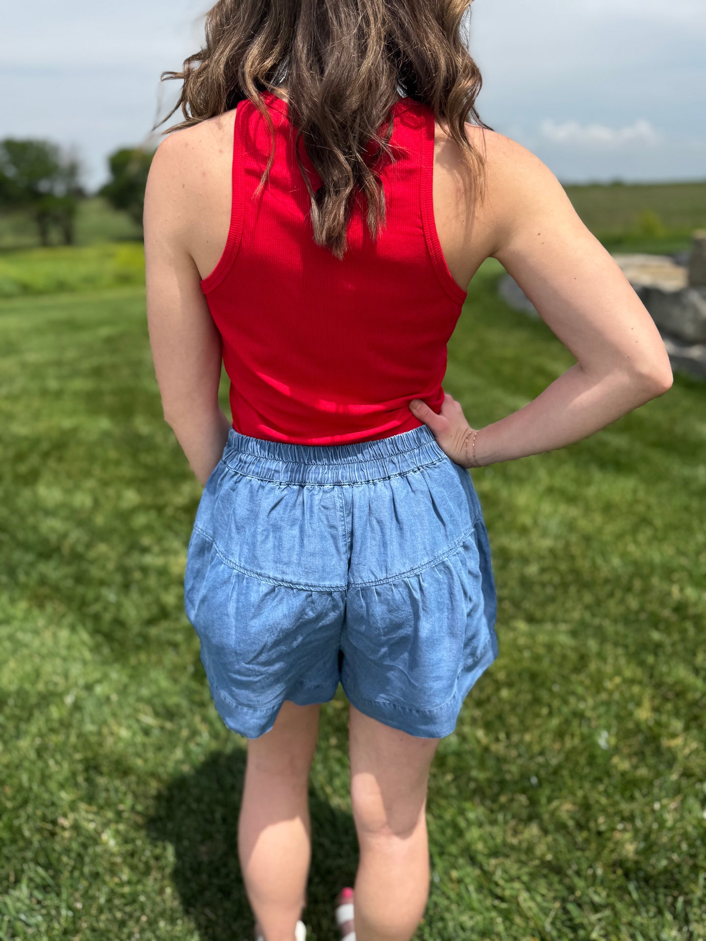 Sage Button Up Denim Short