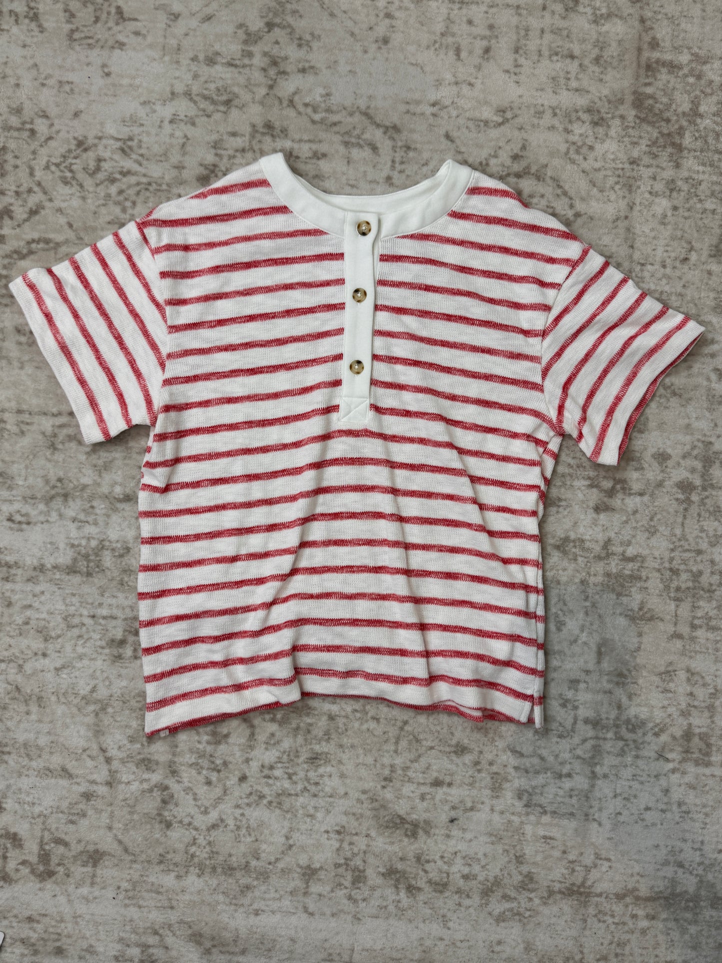 Rachel Striped Short Sleeve Henley