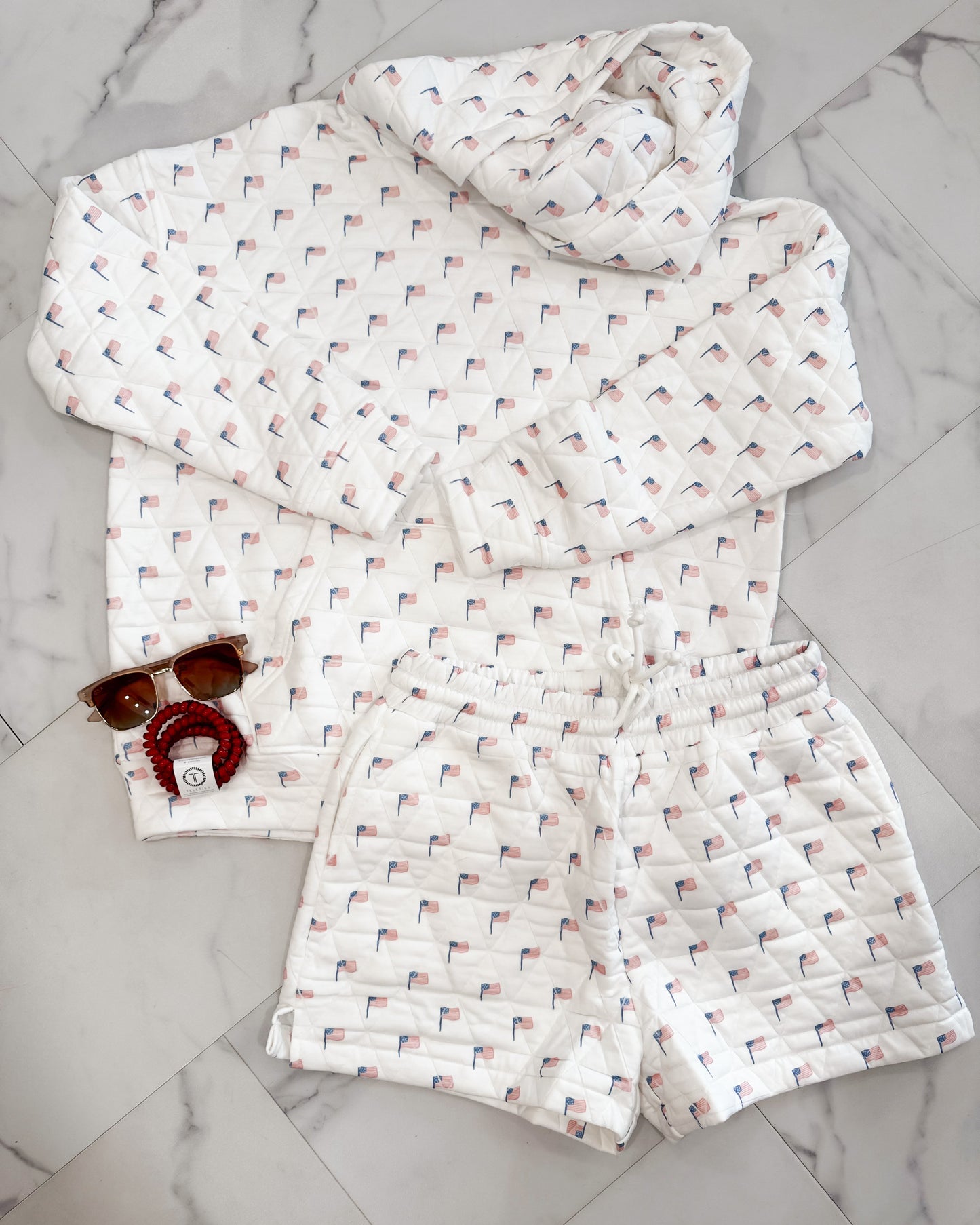 Faye Quilted Flag Shorts