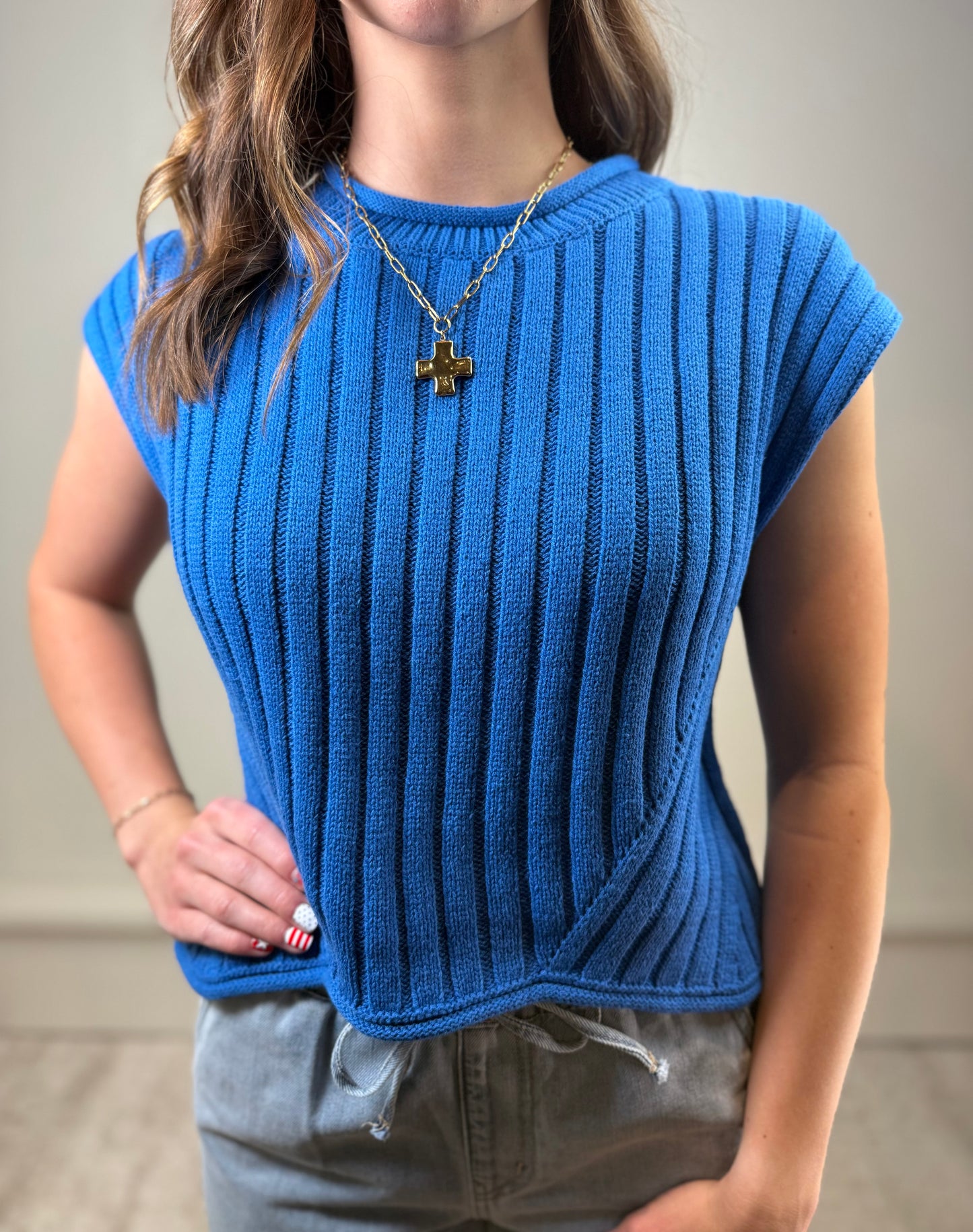 Reba Cobalt Sweater Top