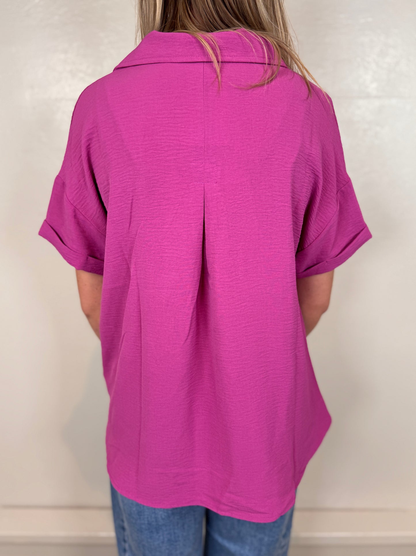Hazel Magenta Button Down Shirt