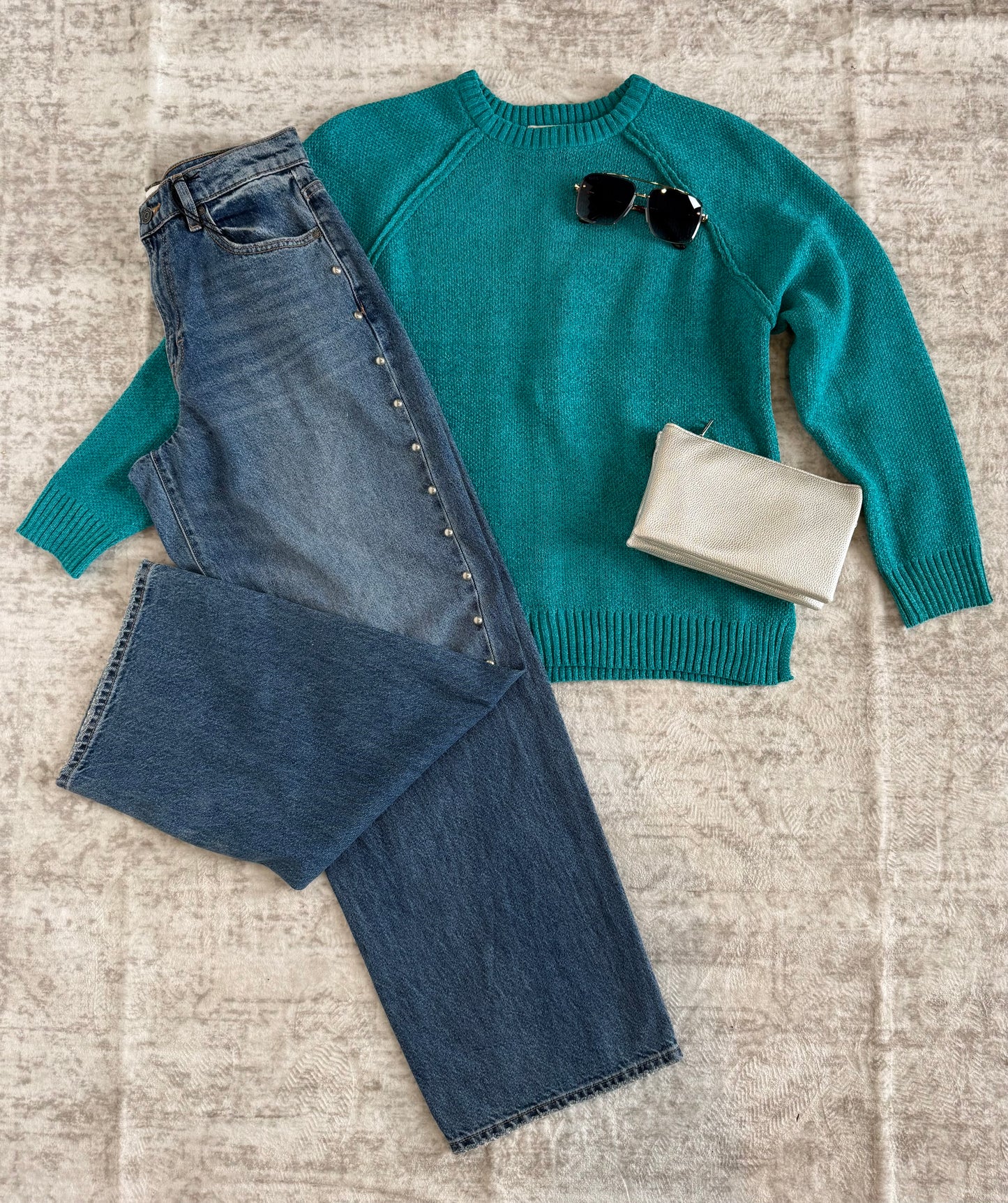 Piper Chenille Light Teal Sweater