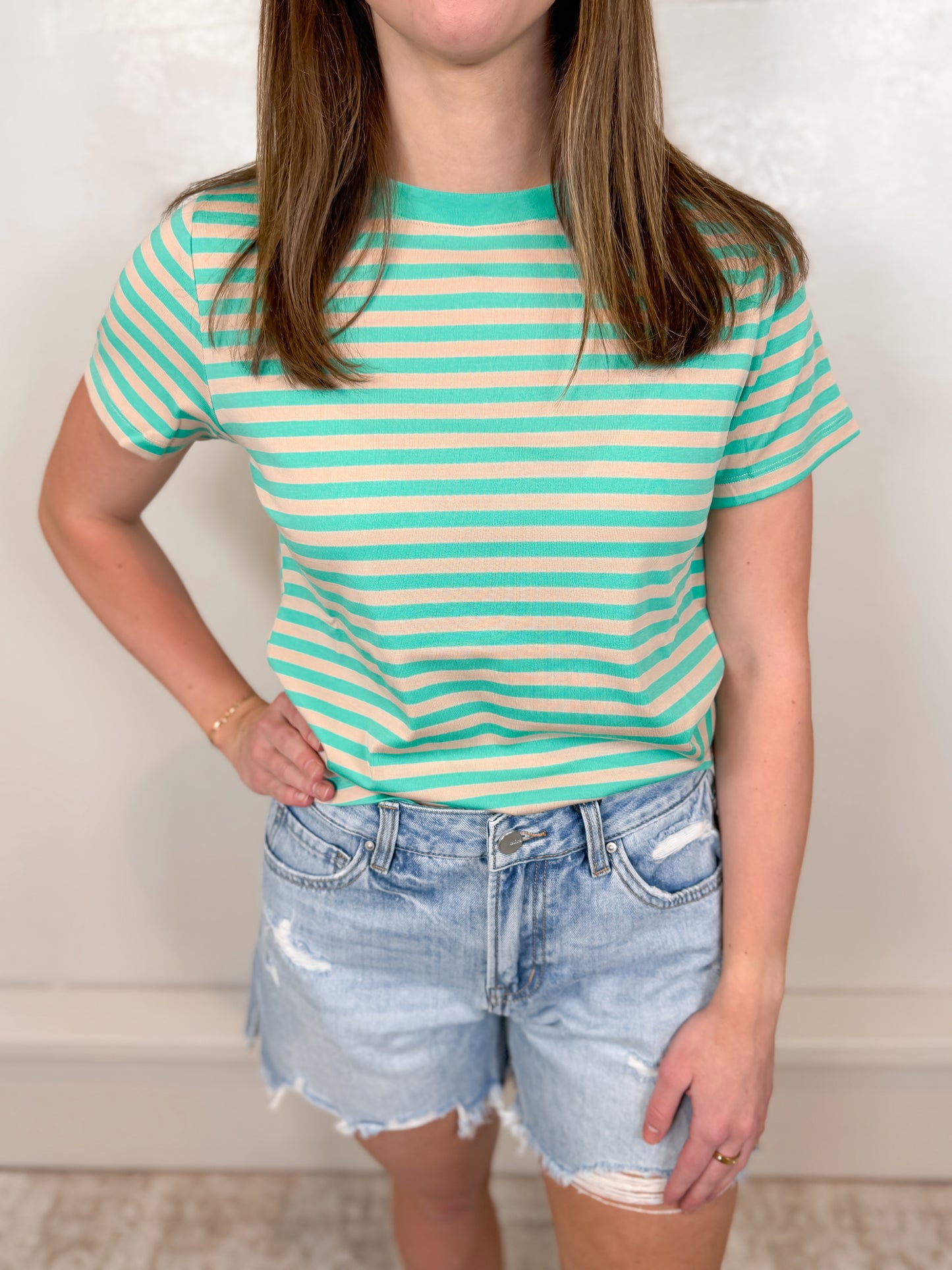Skyler Contrast Striped Tee