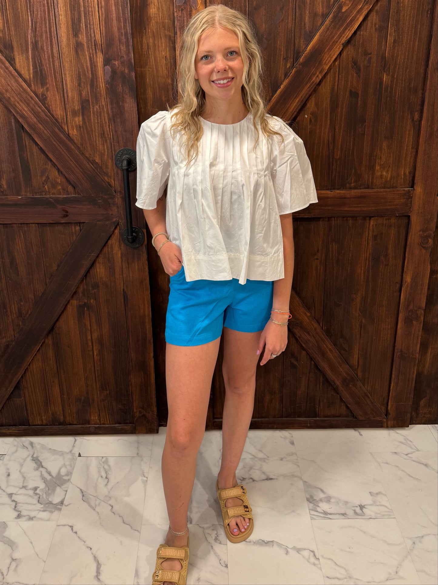 Amari Pleated Detail Top