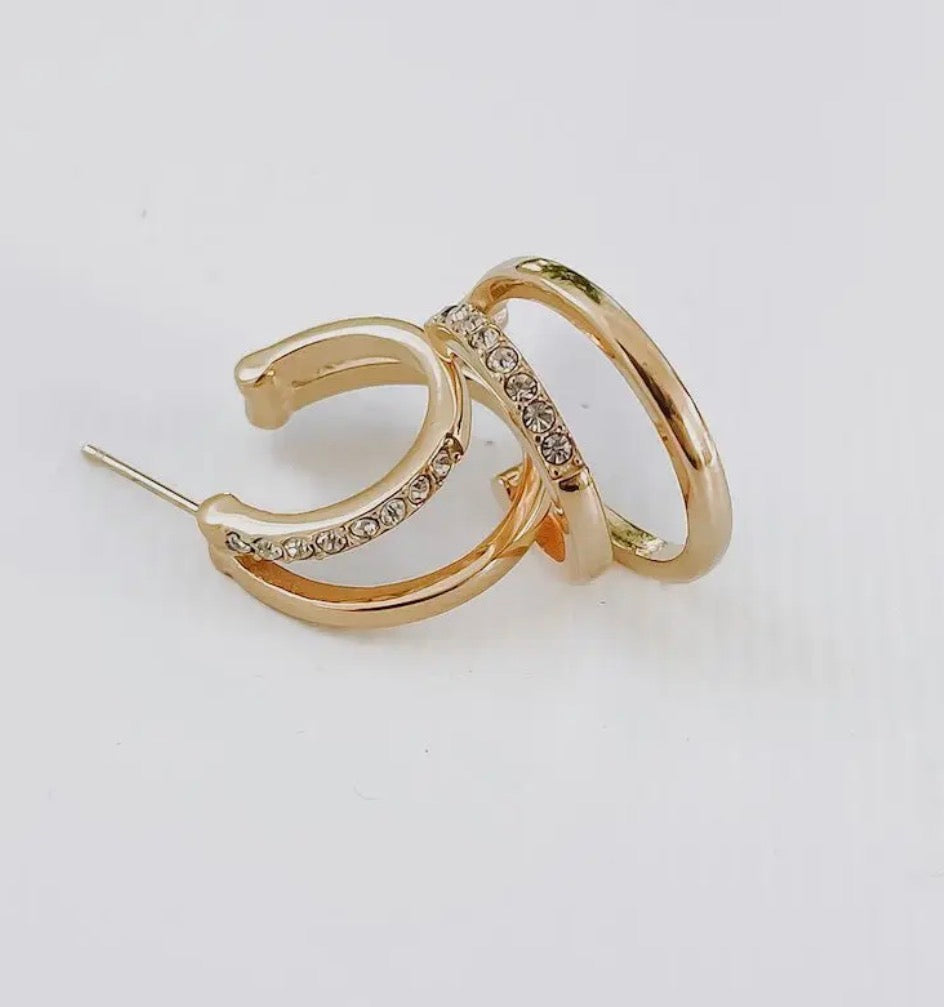 Crystal Double Hoop Earring