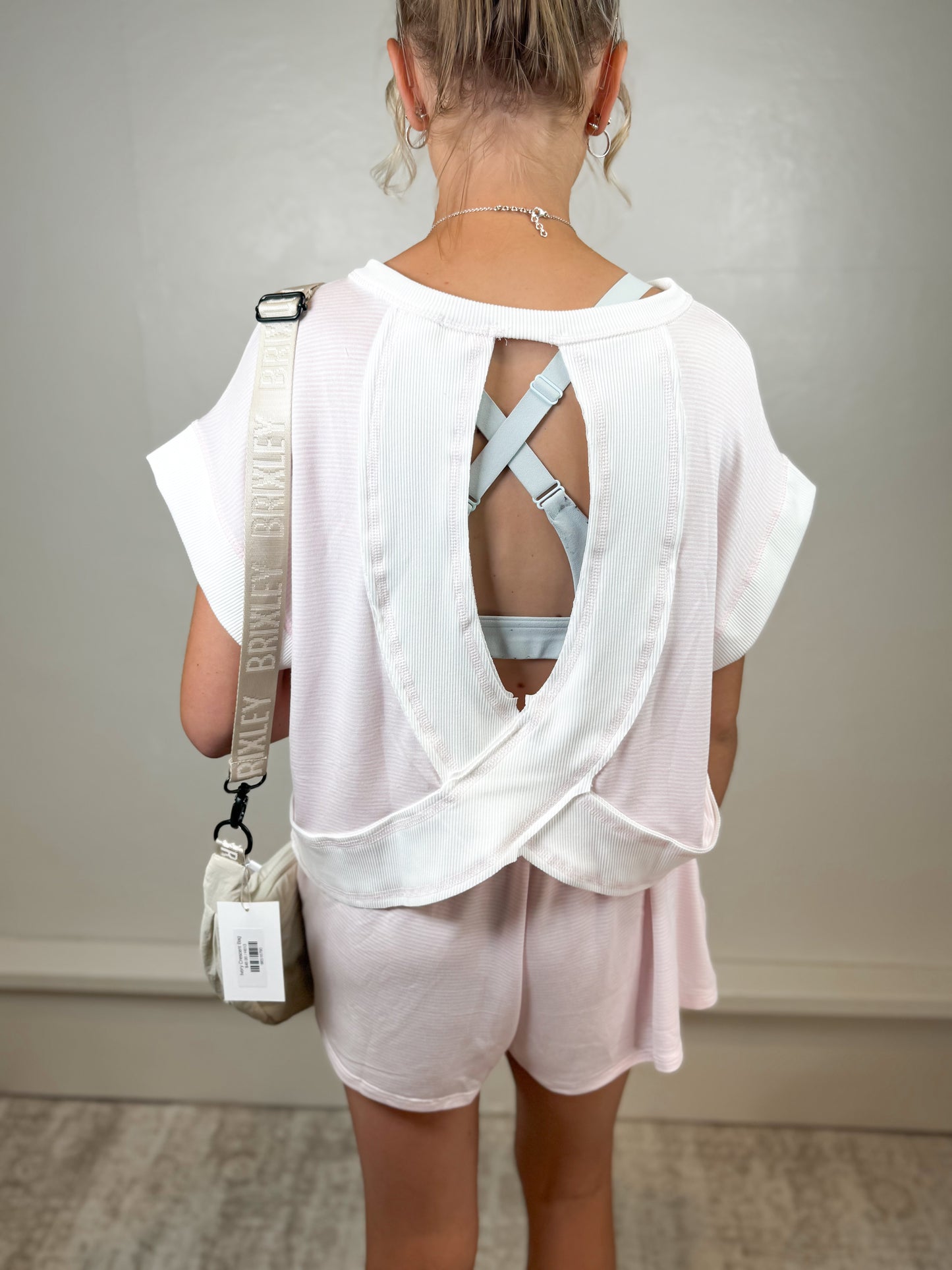 Mandy Pink Striped Shorts