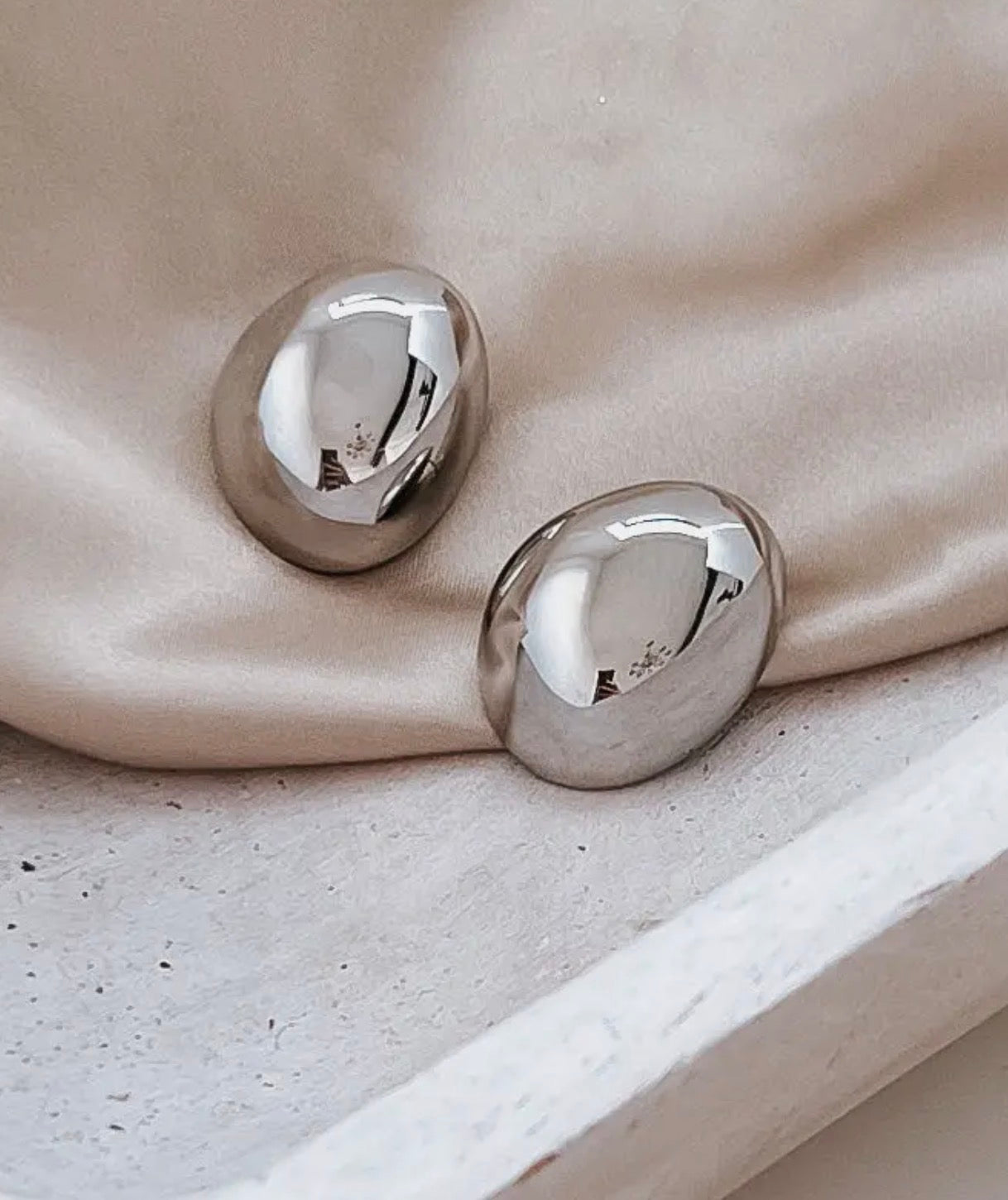 Oval Stud Statement Earrings
