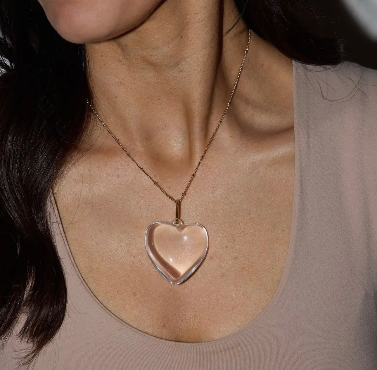 Clear Acrylic Heart Charm