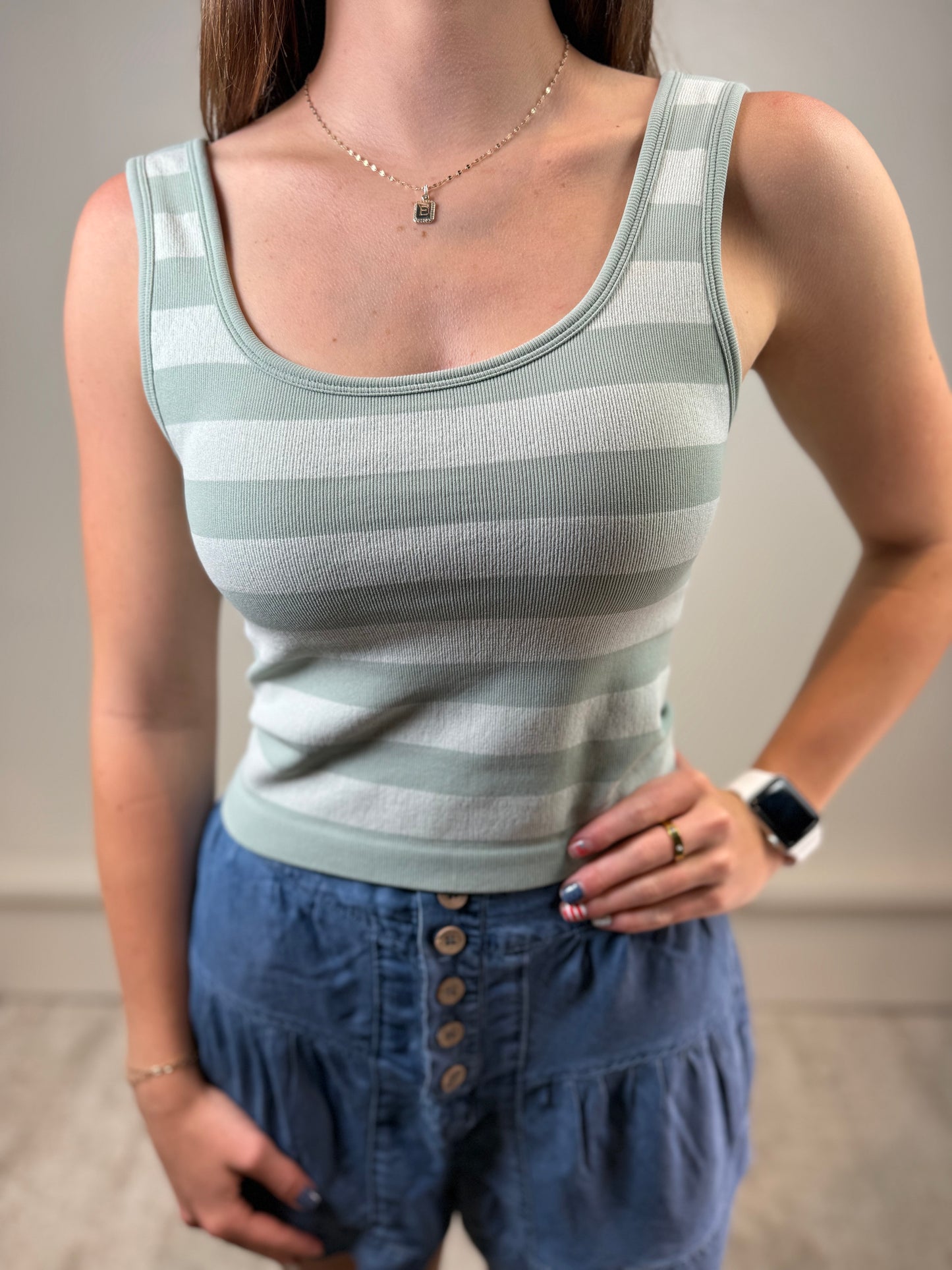 Adeline Stripe Padded Tank