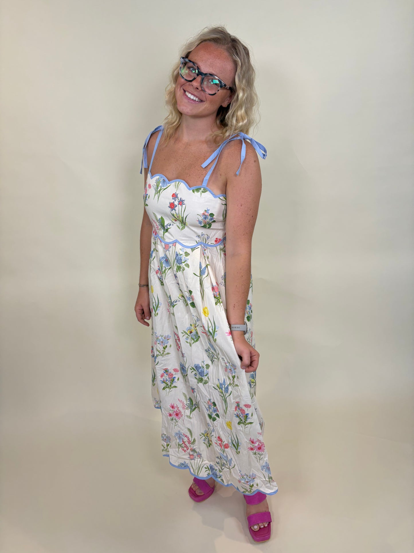 Hattie Cream Floral Dress