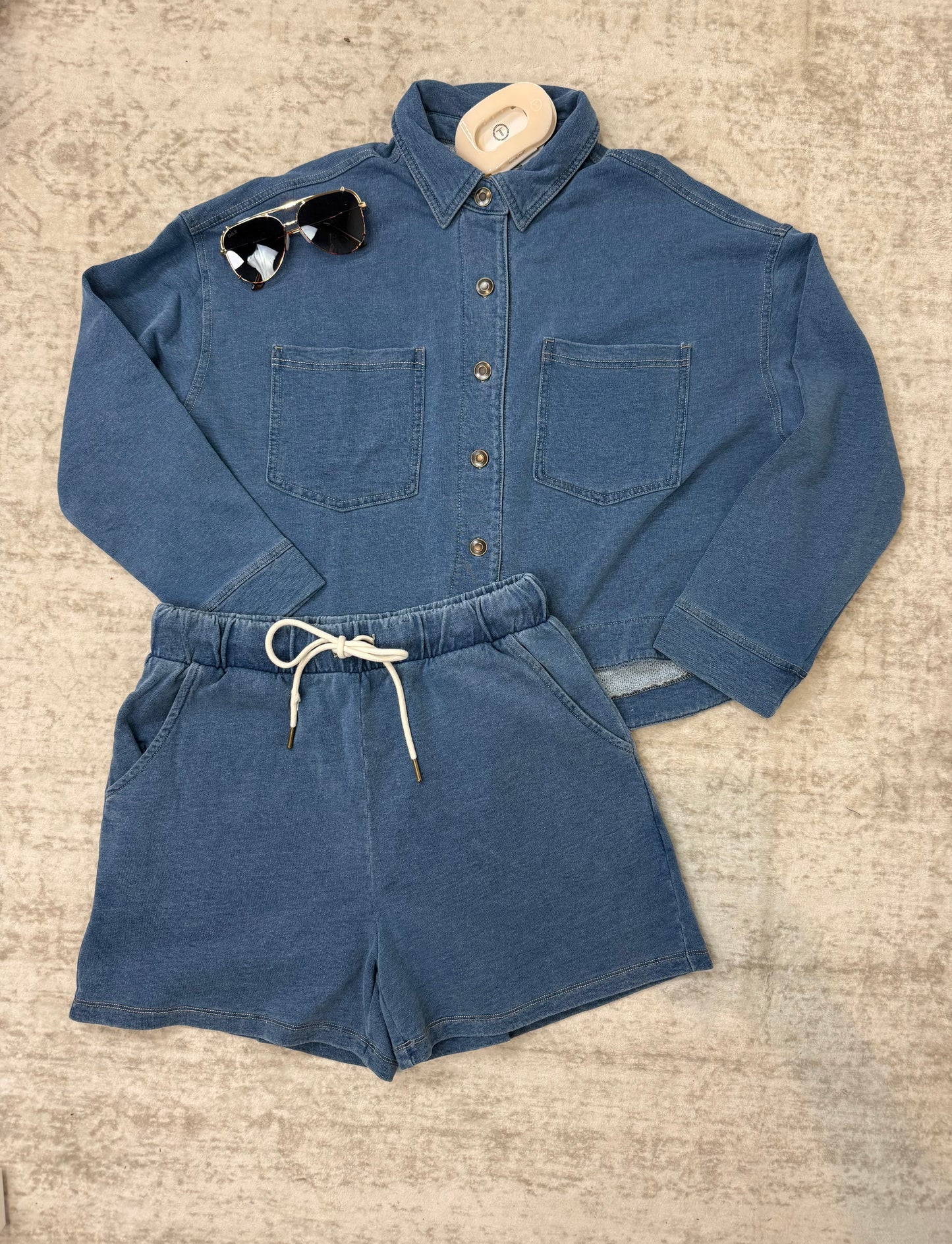 Logan Terry Denim Cropped Shirt