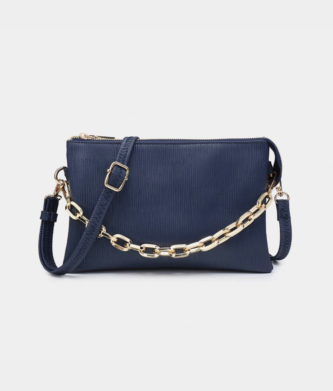 Navy Textured Crossbody