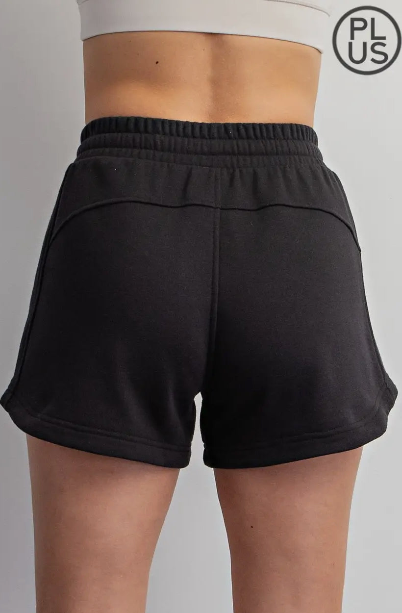 Evie Black Terry Basic Shorts