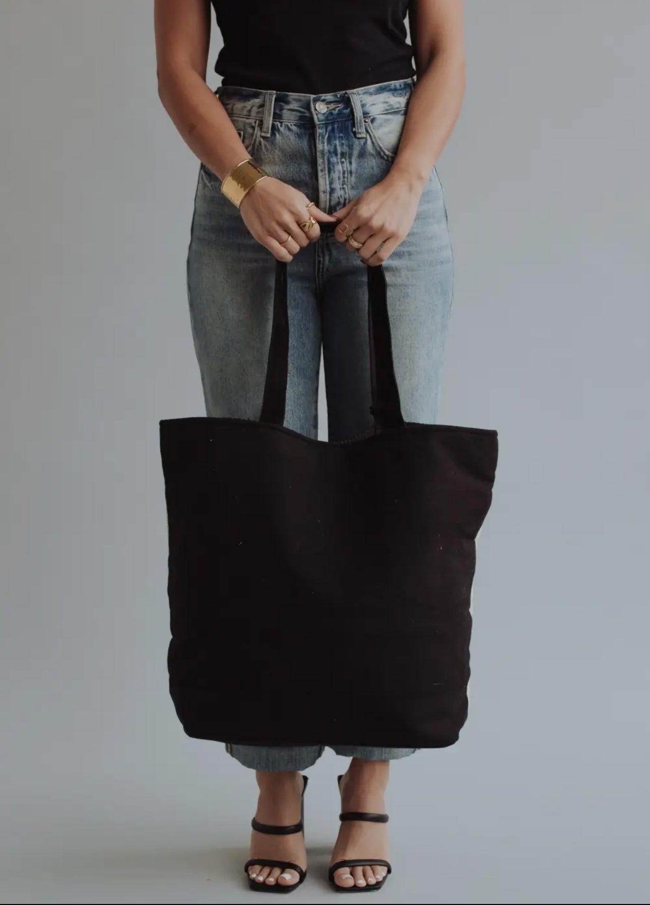 Cream & Black Aztec Tote