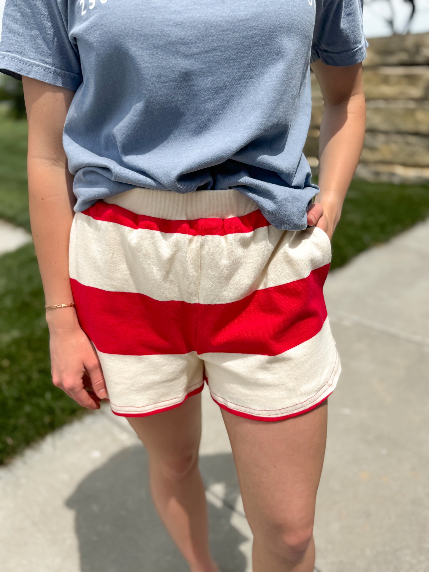 Ruth Red Stripe Short