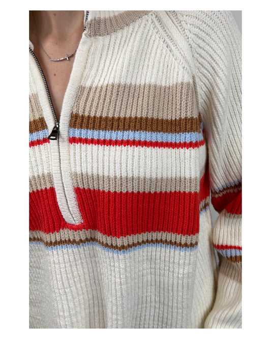 Poppy Colorblock Quartzip Sweater
