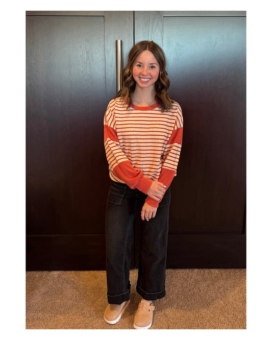 Candice Stripe Drop Shoulder Top