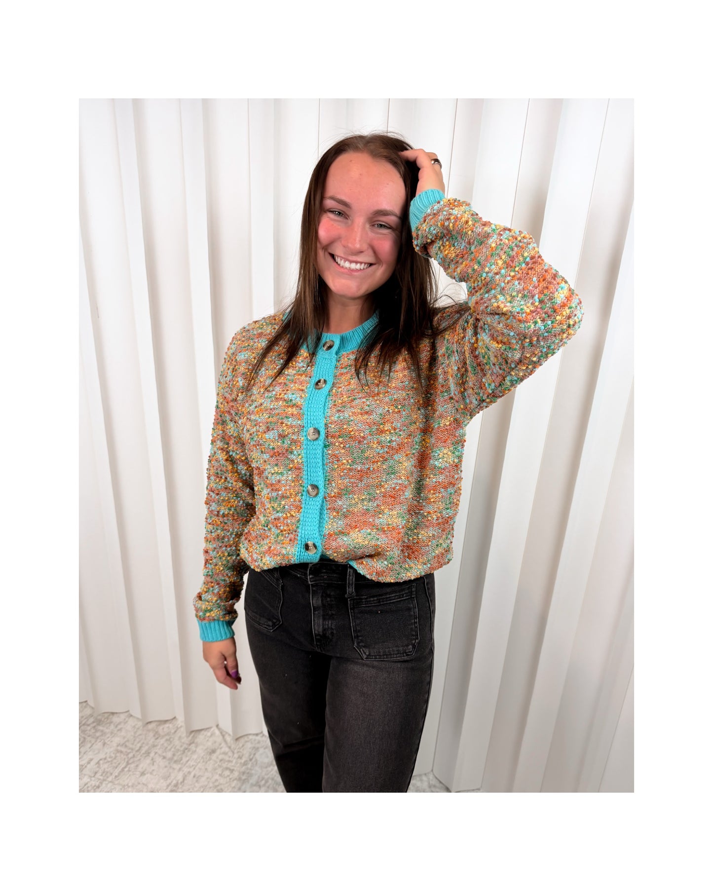 Cynthia Multi Popcorn Textured Cardi