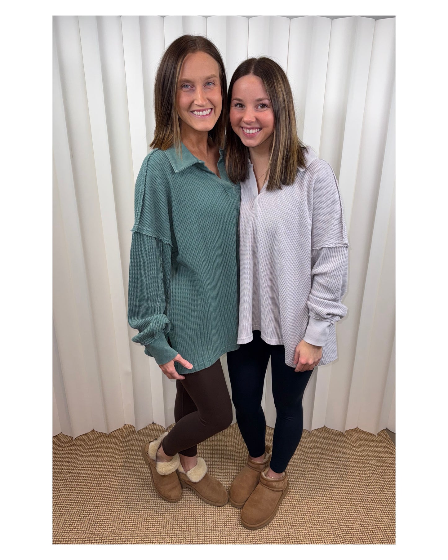 Sloan Mineral Washed Waffle Collar Top