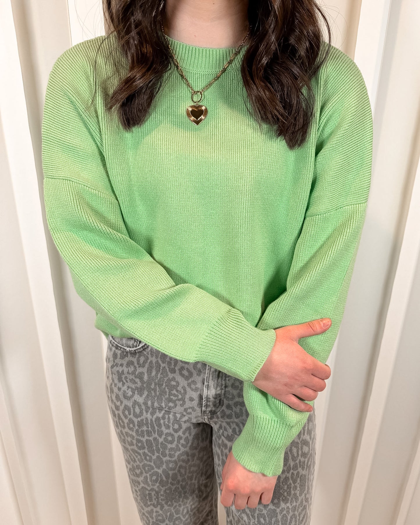 Maren Green Knit Sweater
