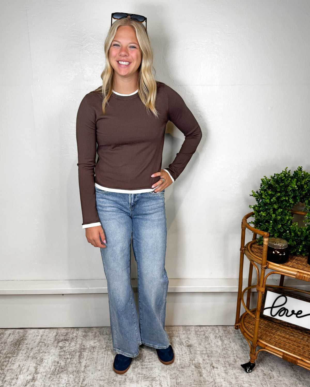 Juniper Double Layered Brown Long Sleeve