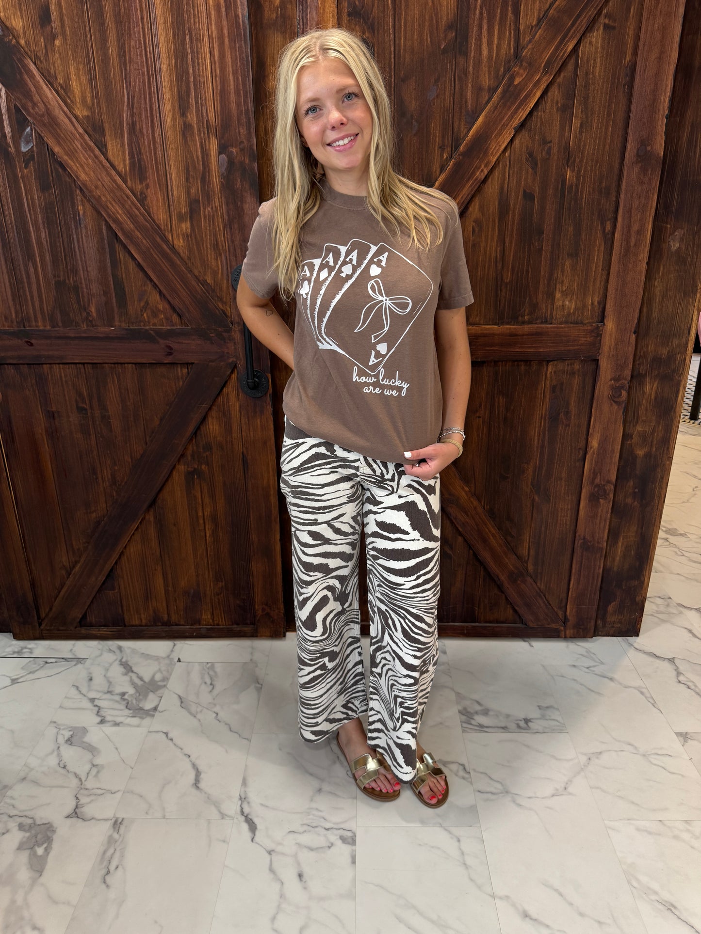 Brenda Zebra Print Stretch Pants