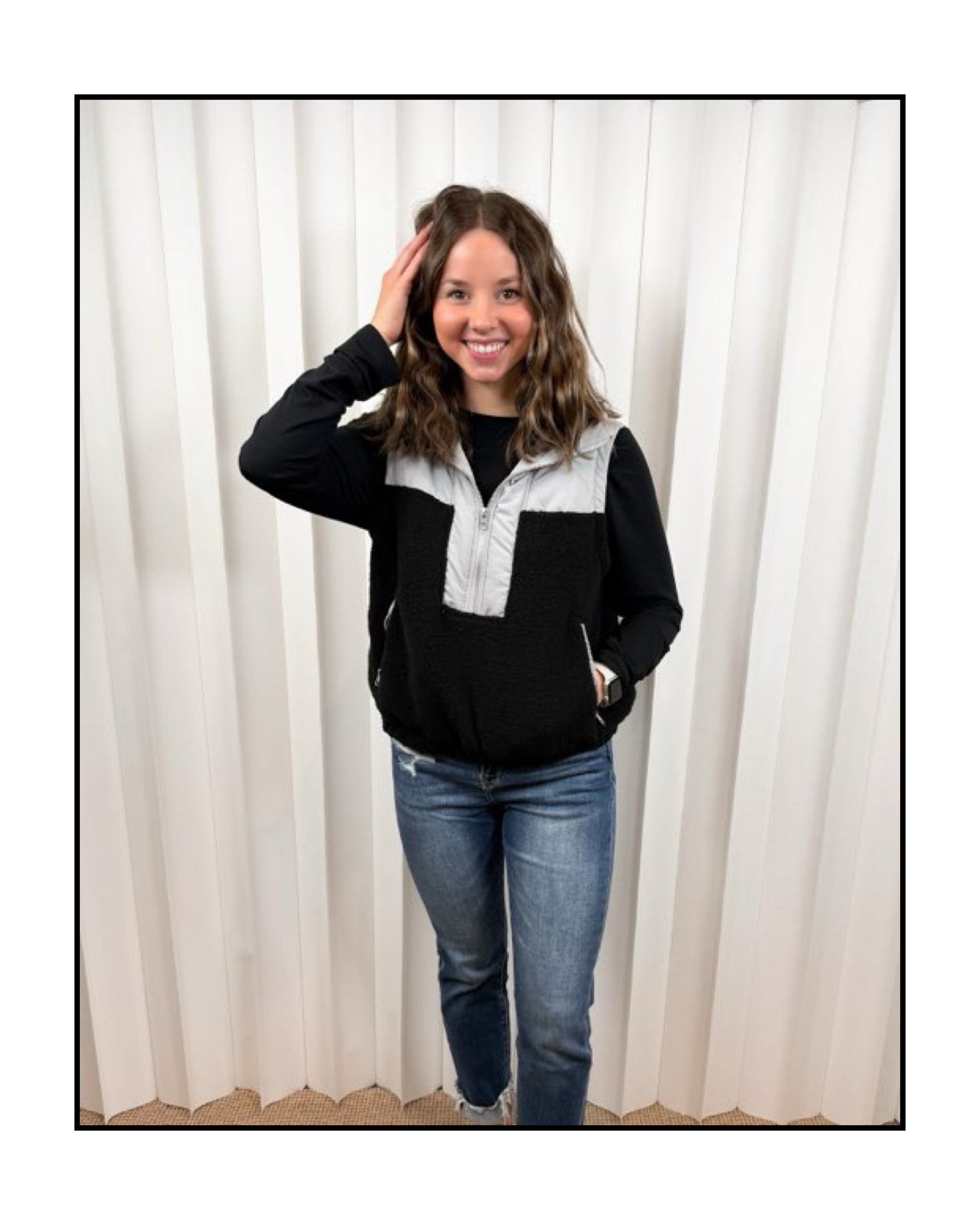 Regina Light Grey & Black Vest