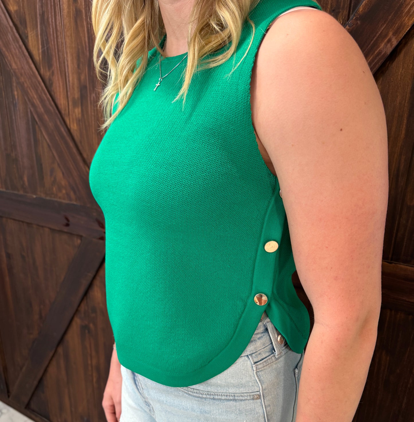 Judy Button Detail Tank