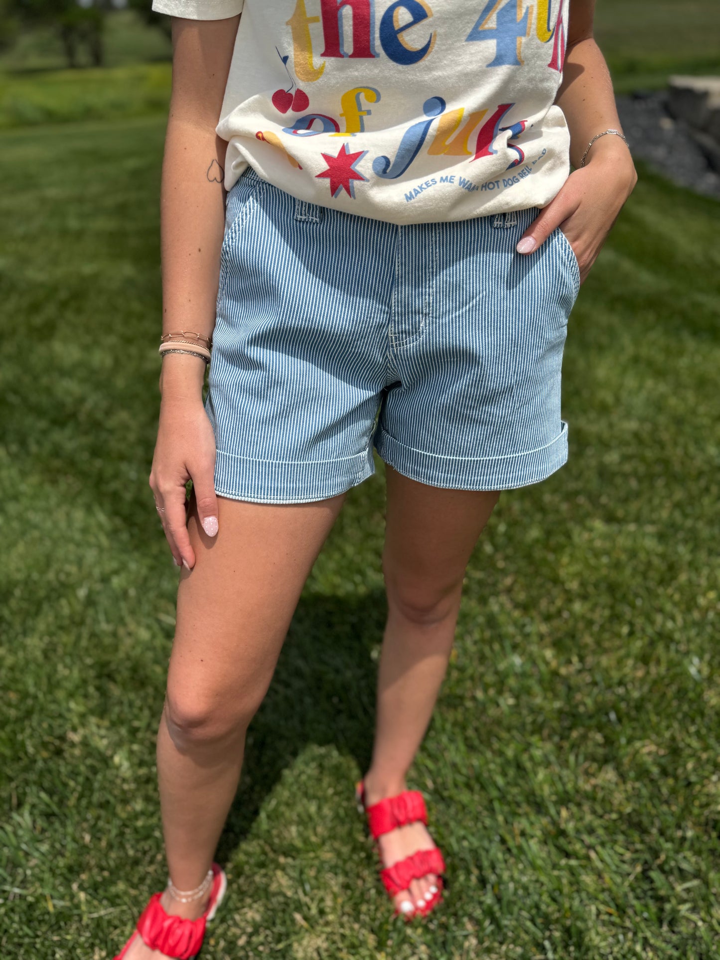 Jade High Rise Stripe Short