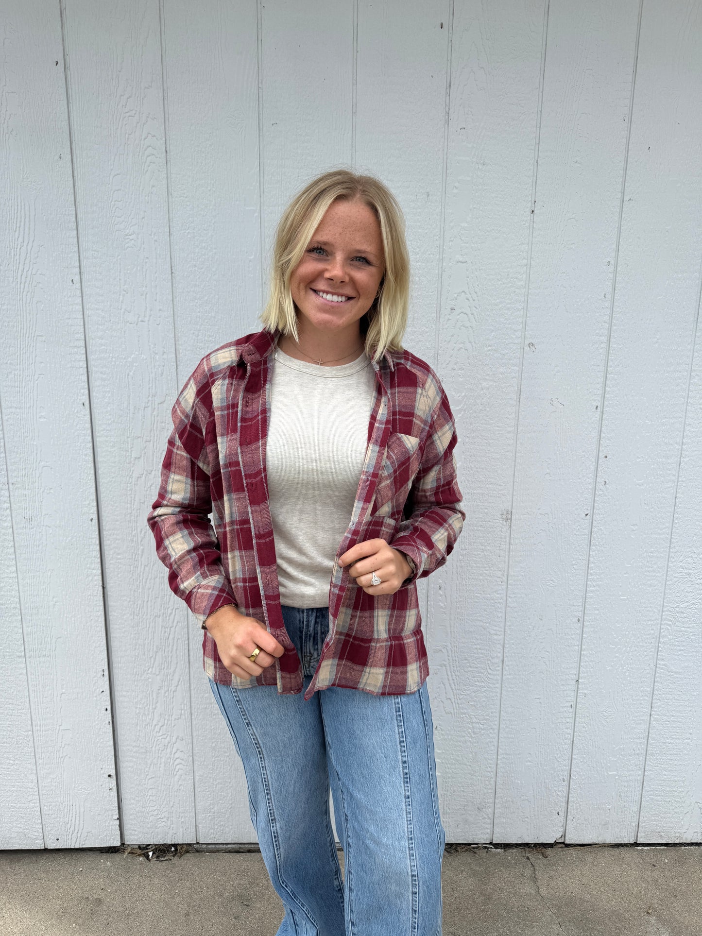 Rust Flannel Button Down