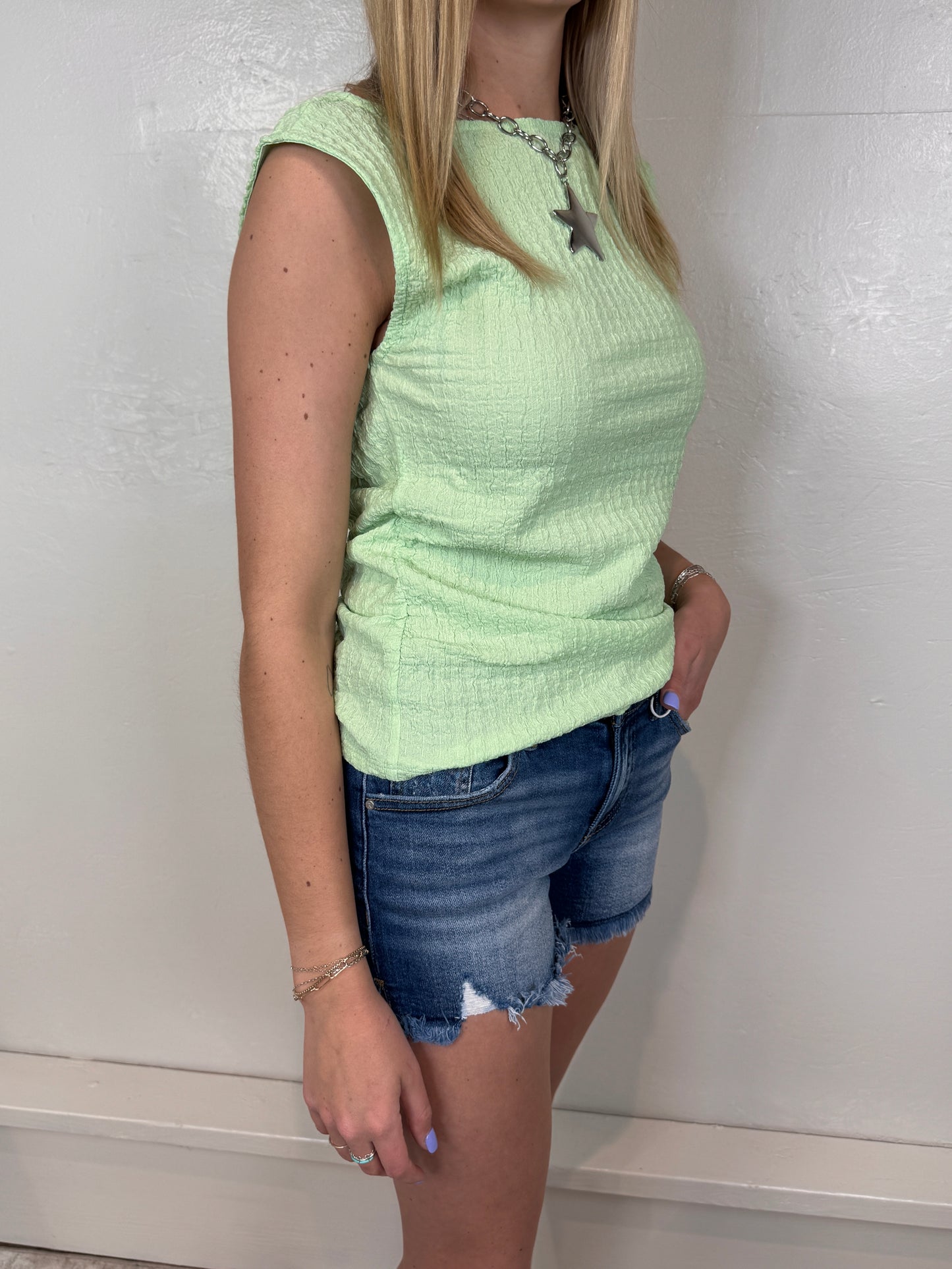 Amelia Textured Side Ruched Tank