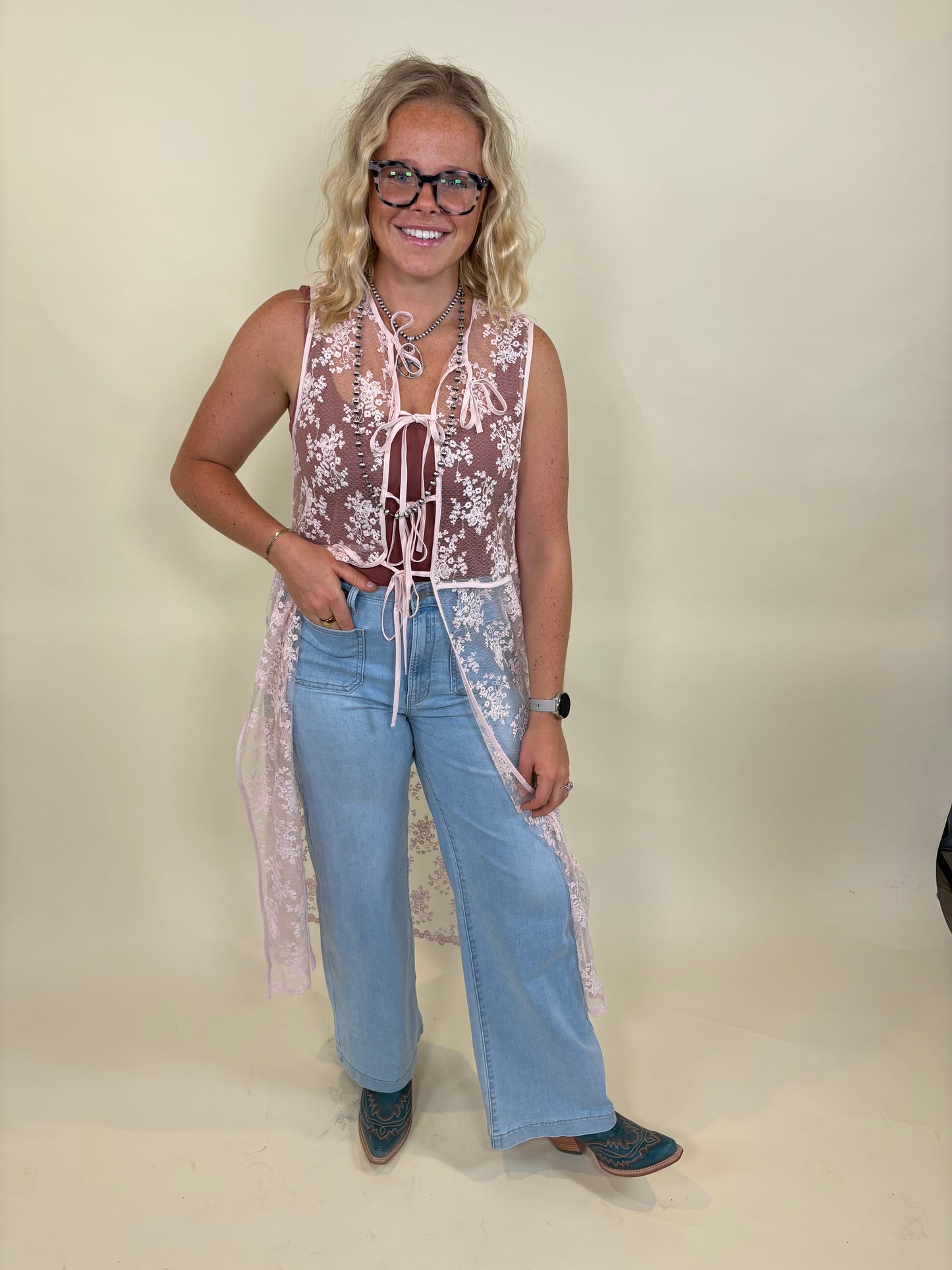 Malayna Floral Embroidered Vest