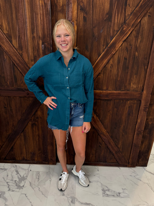 Tracy Gauze Button Down