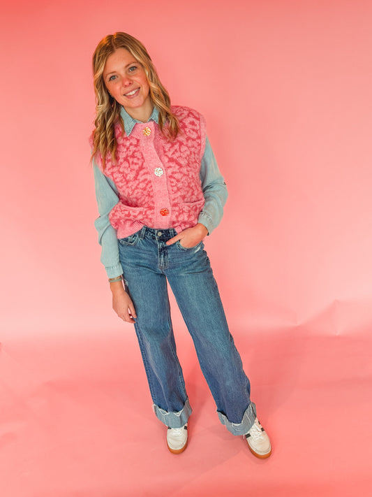 Madilyn Leopard Sweater Vest