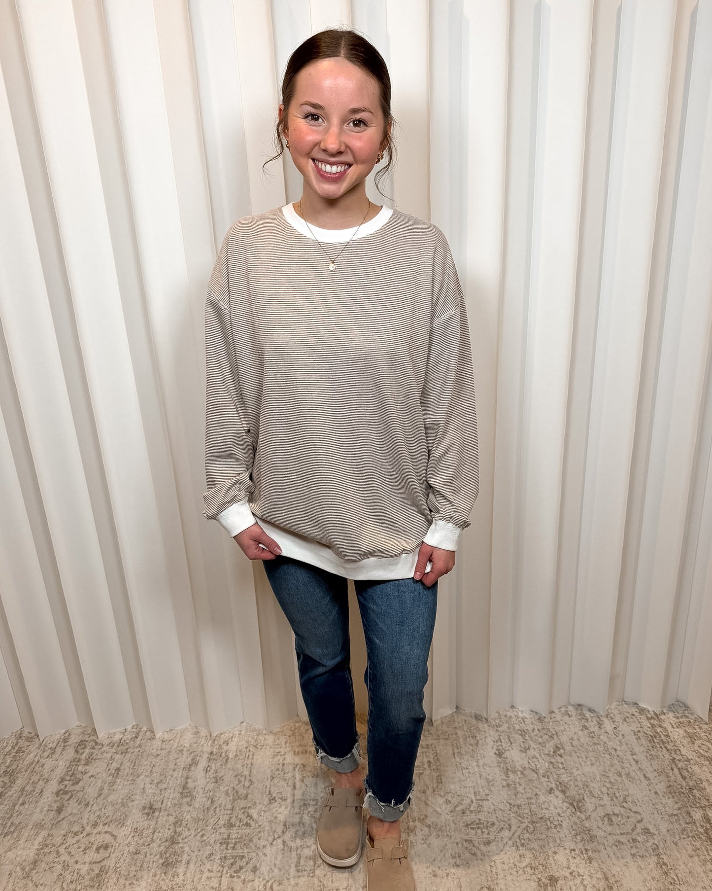 Anna Basic Striped Pullover