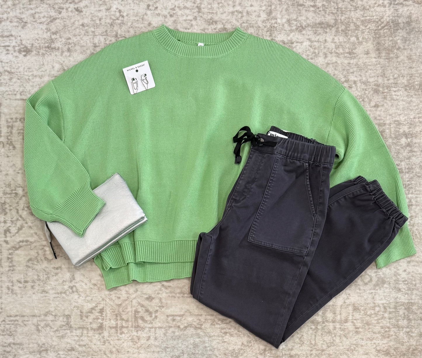 Maren Green Knit Sweater