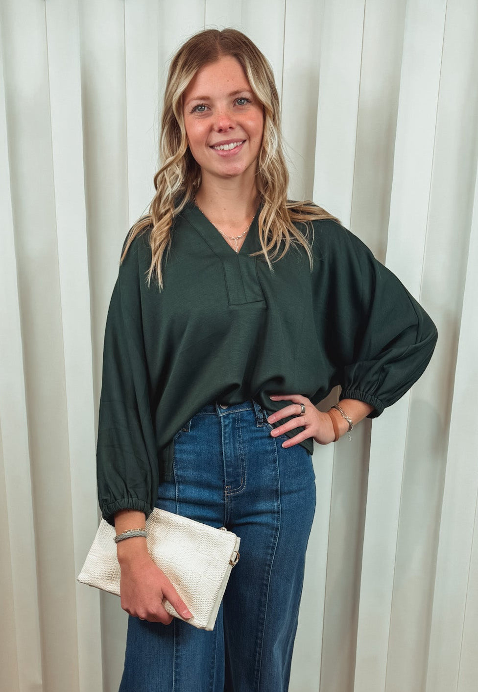 Maisie Forest Green Blouse