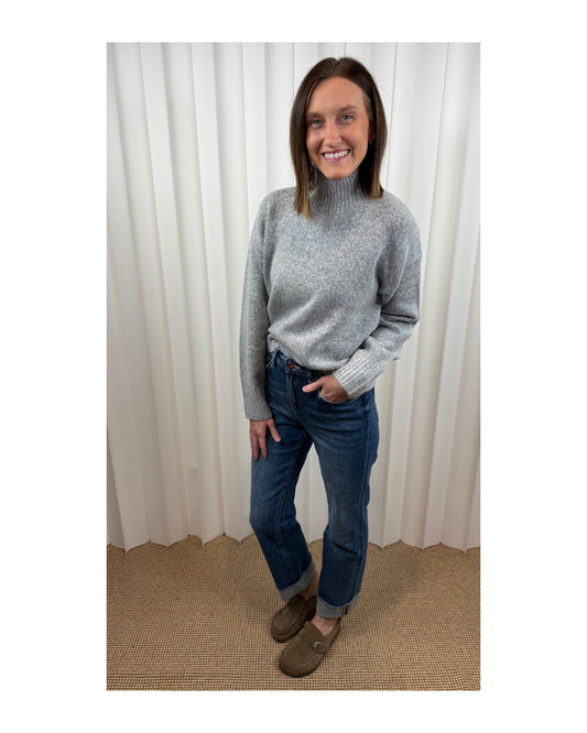 Mackenzie Mock Heather Gray Sweater