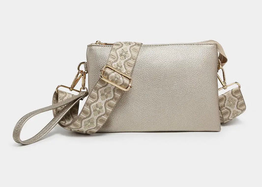 Izzy Light Gold Crossbody with Guitar Strap