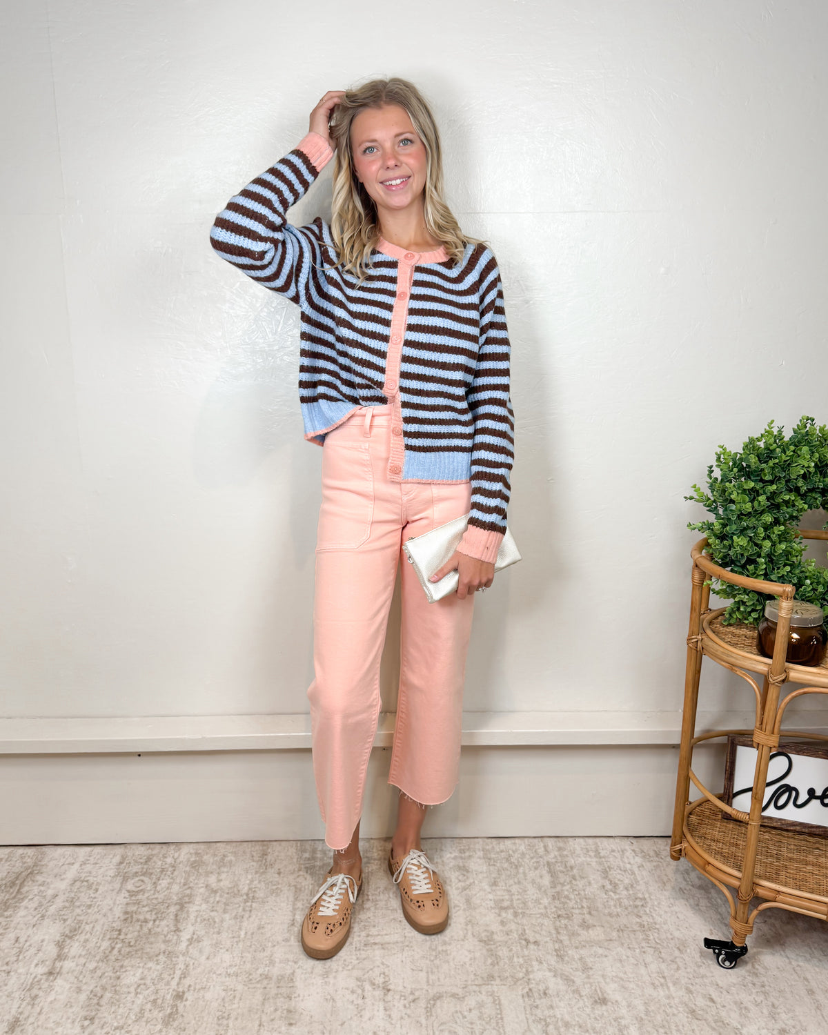 Emelie Stripe Knit Cardigan