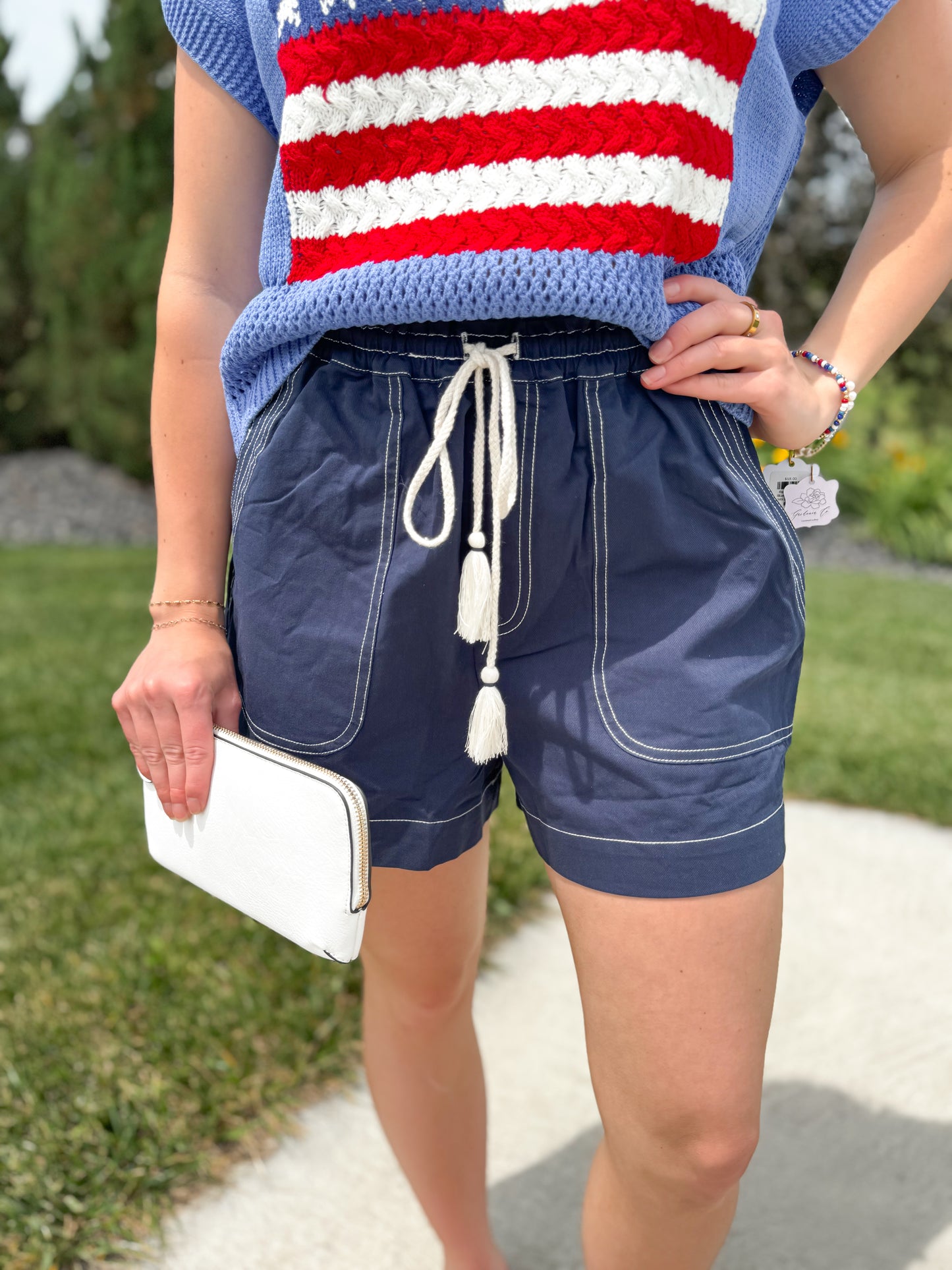 Mae Navy Woven Short