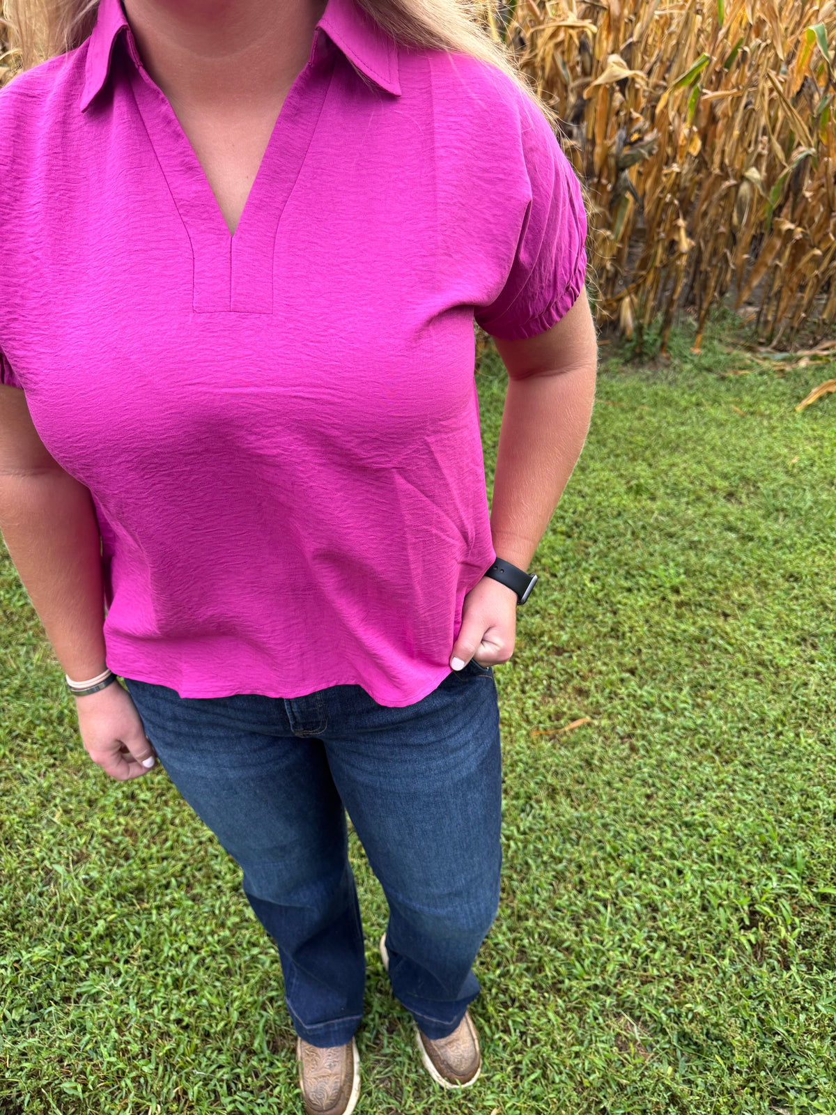 Sadie Dark Fuschia Blouse