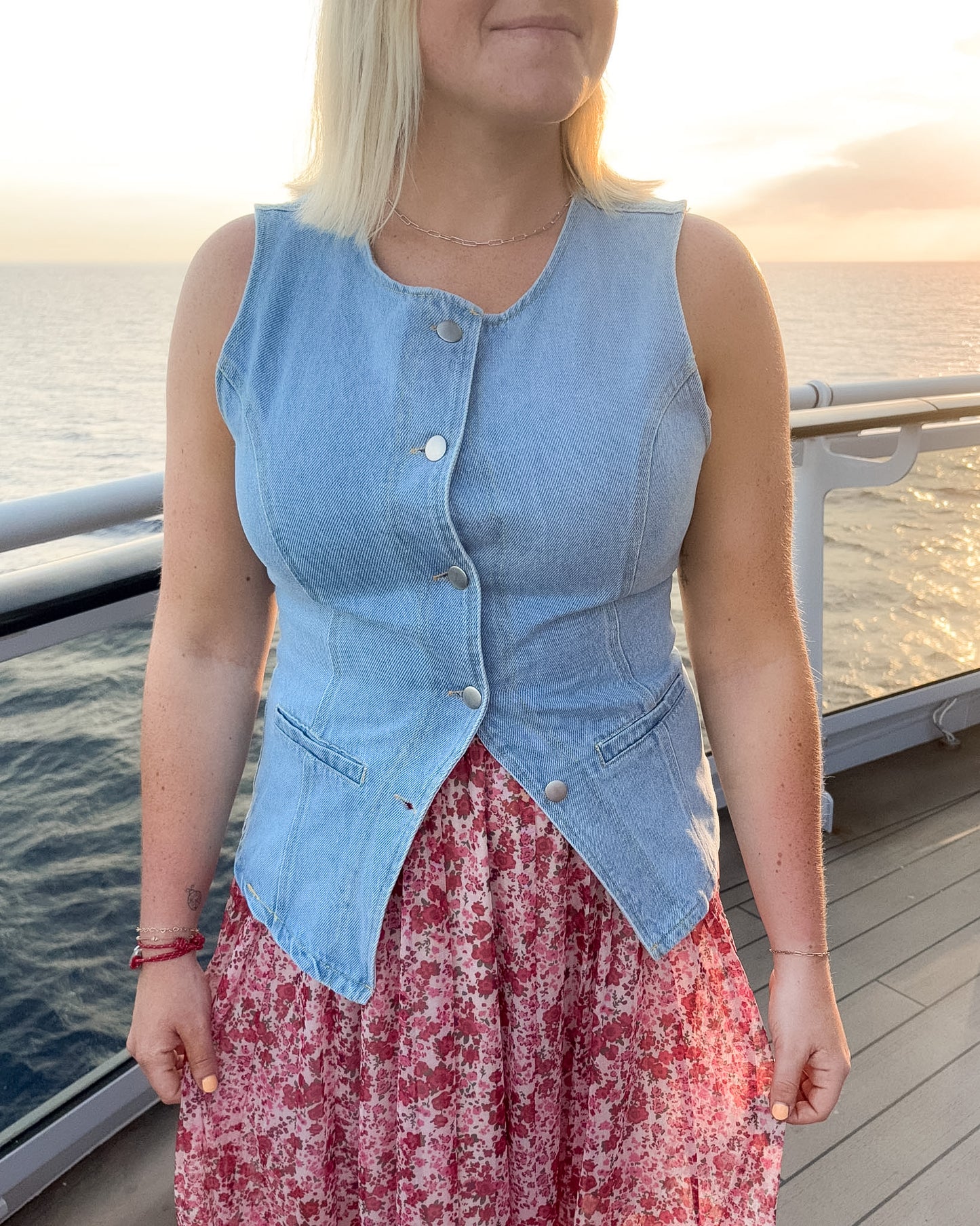 Minny Button Up Tank Vest