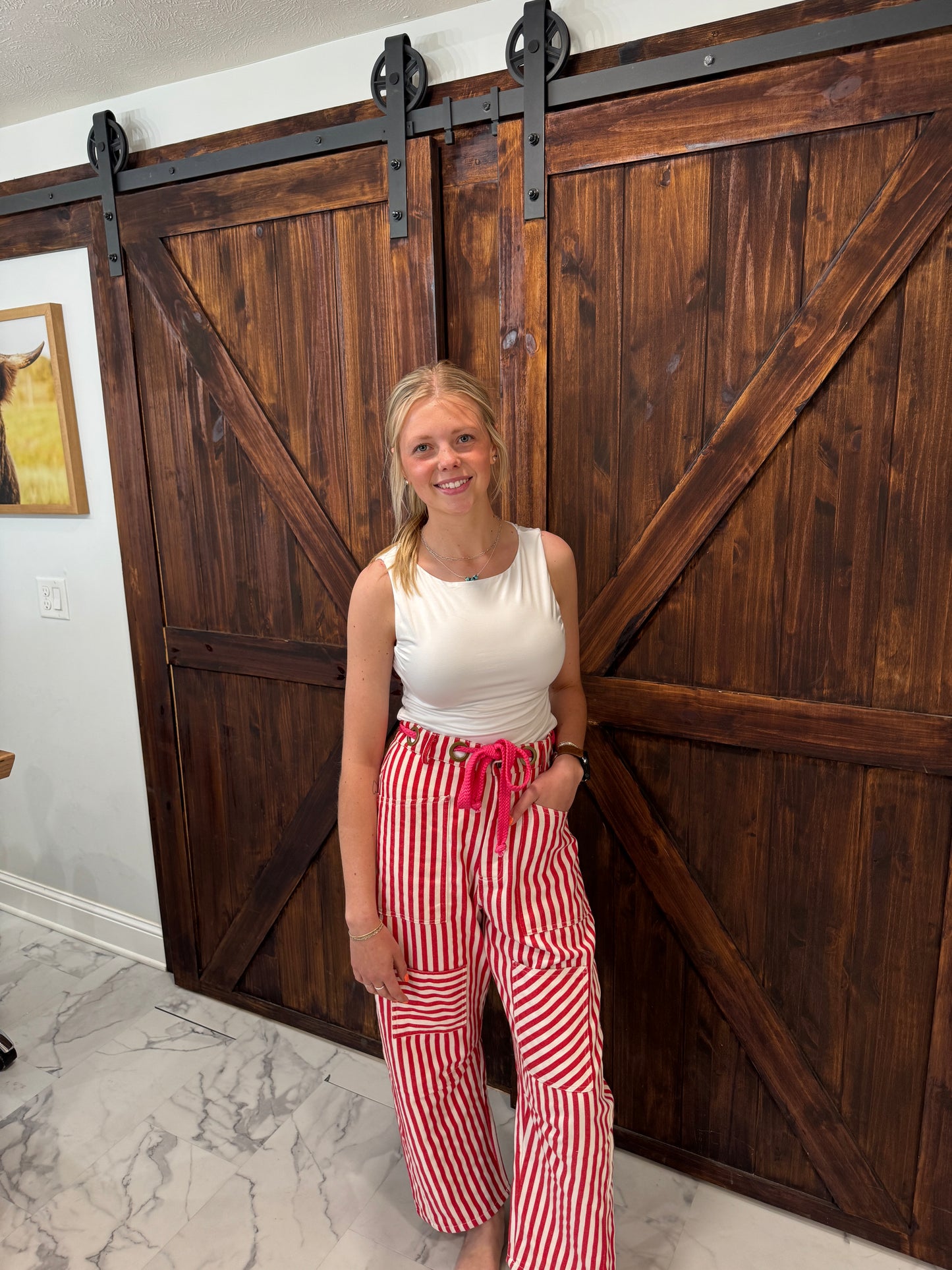 Dakotah Striped Barrel Pants