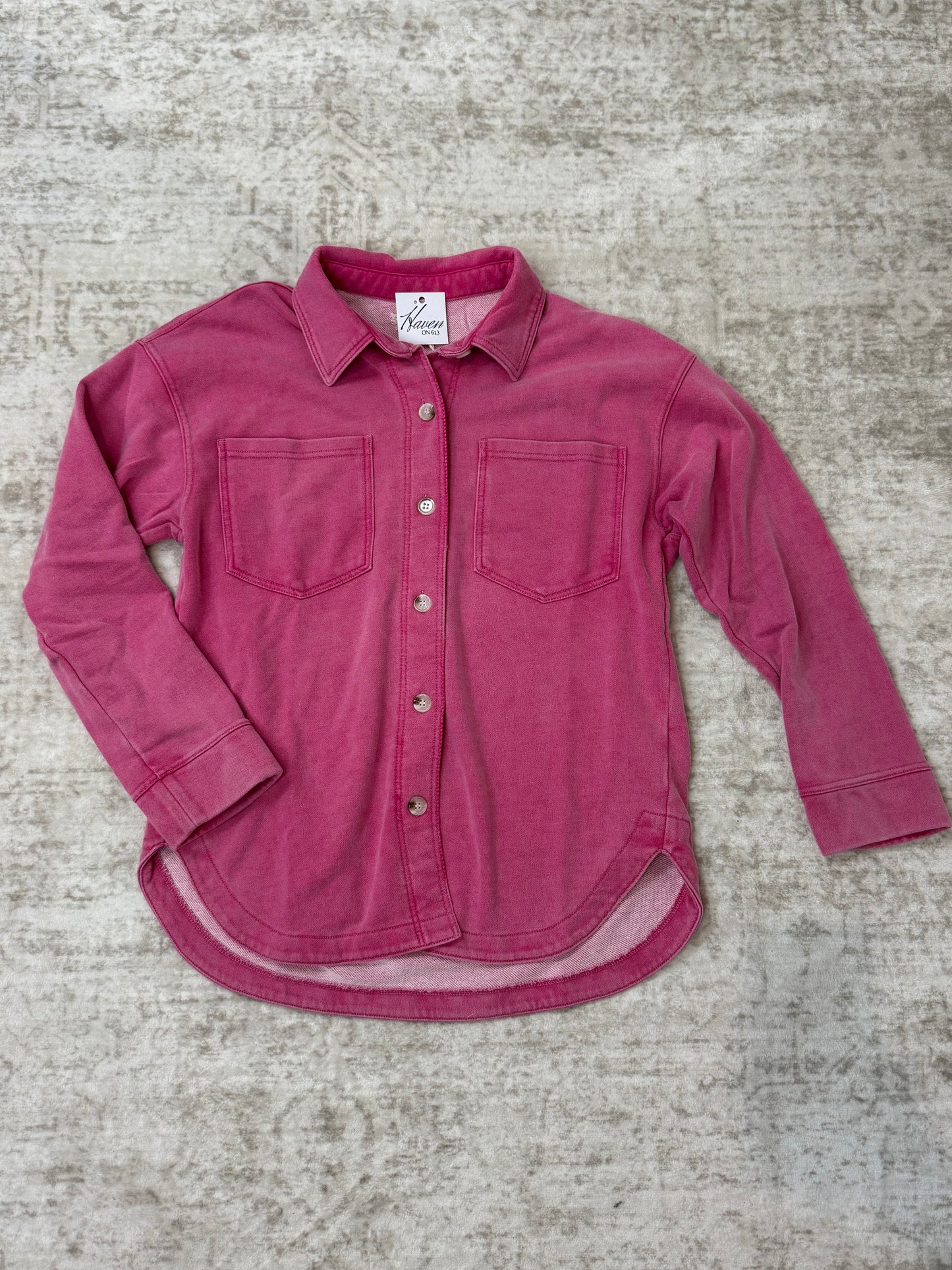 Elani Pink Button Down Jacket
